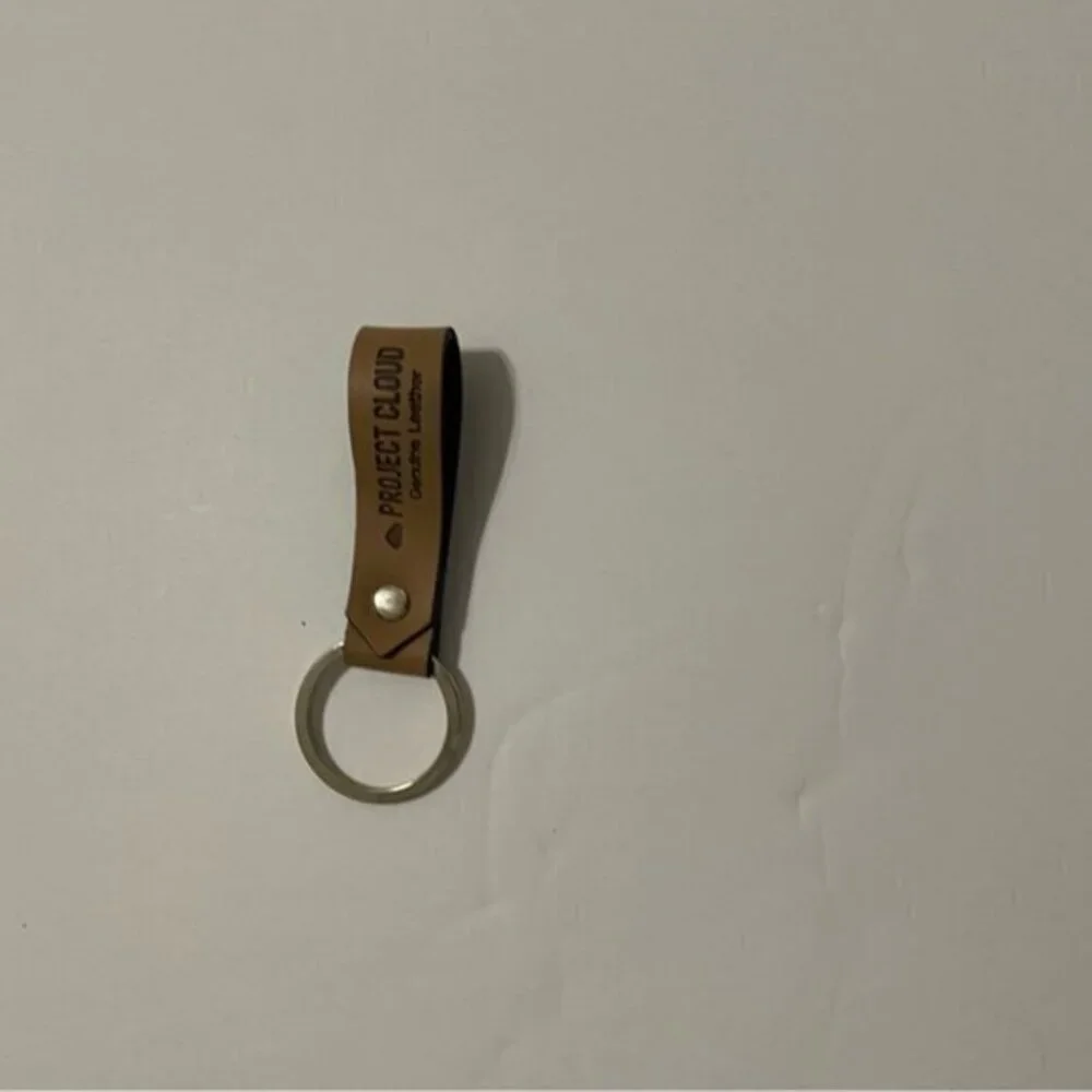 Project Cloud Tan Leather Keychain NWOT